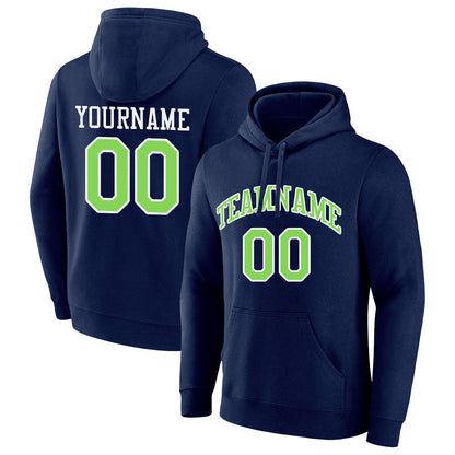 custom authentic pullover sweatshirt hoodie navy-neon green-white default title
