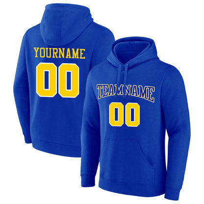 custom authentic pullover sweatshirt hoodie royal-yellow