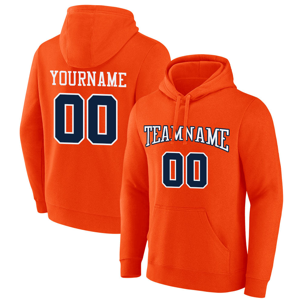 custom authentic pullover sweatshirt hoodie orange-navy-white default title