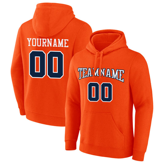 custom authentic pullover sweatshirt hoodie orange-navy-white default title