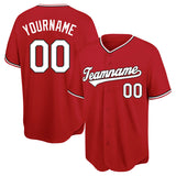 custom authentic baseball jersey red-white-black mesh
