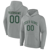 Custom Pullover Sweatshirt Hoodie Gray-Green-White