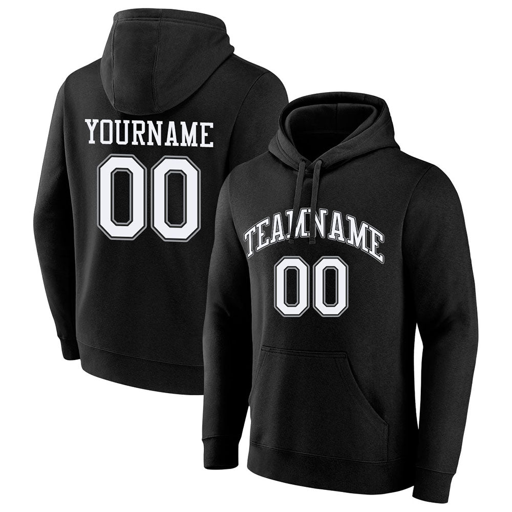 custom authentic pullover sweatshirt hoodie black-white-gray default title