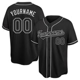 customized authentic baseball jersey black-gray mesh