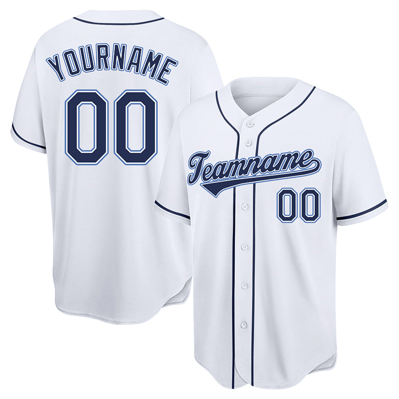 customized authentic baseball jersey navy-white mesh