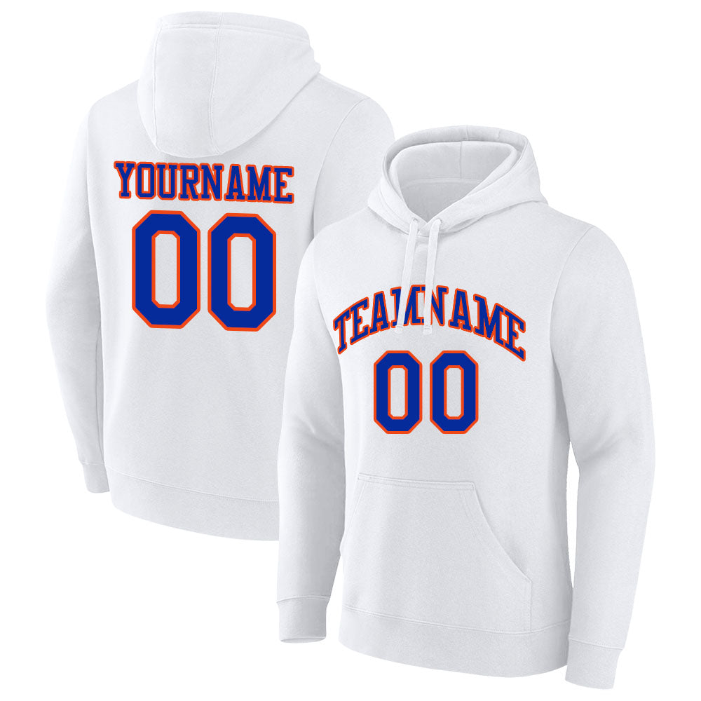 custom authentic pullover sweatshirt hoodie white-vlue-orange default title