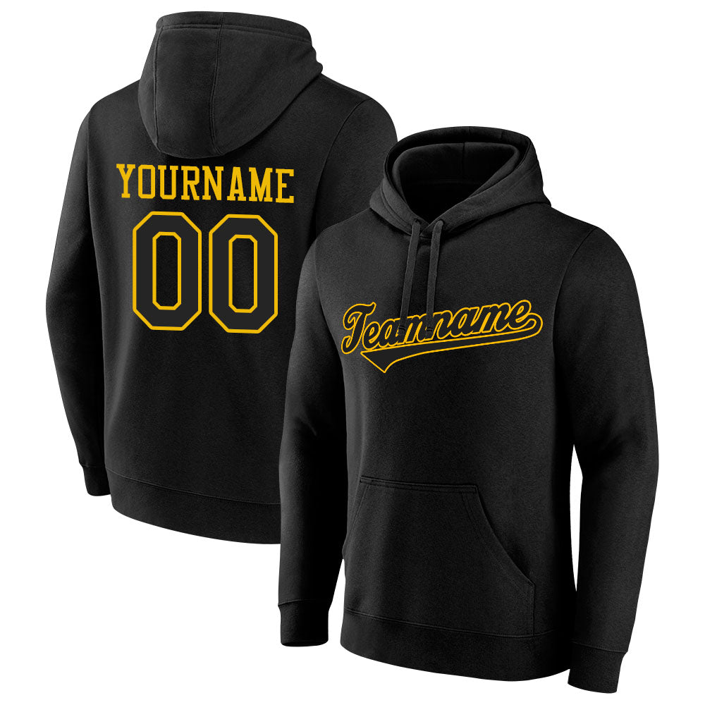 custom authentic pullover sweatshirt hoodie black-yellow default title