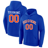 Custom Pullover Sweatshirt Hoodie Blue-Orange-White