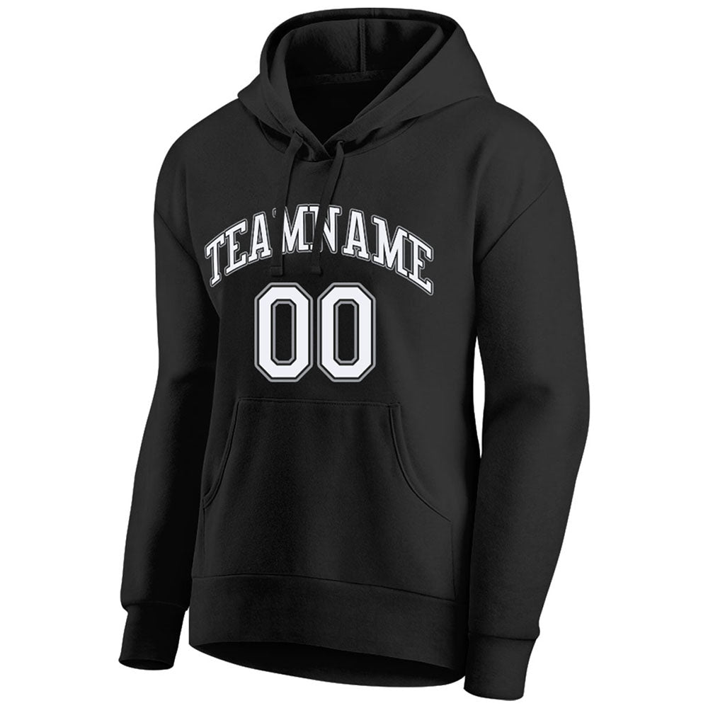 custom authentic pullover sweatshirt hoodie black-white-gray