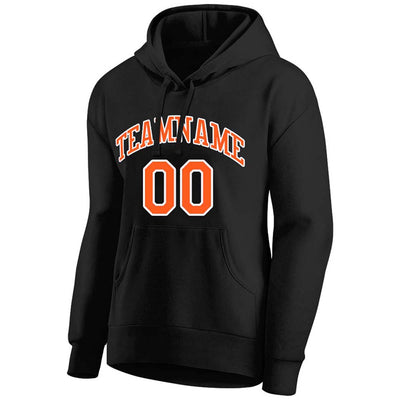 custom authentic pullover sweatshirt hoodie black-orange-white