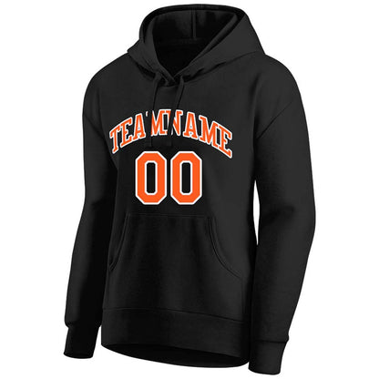 custom authentic pullover sweatshirt hoodie black-orange-white