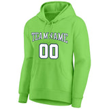 custom authentic pullover sweatshirt hoodie neon green-white-navy