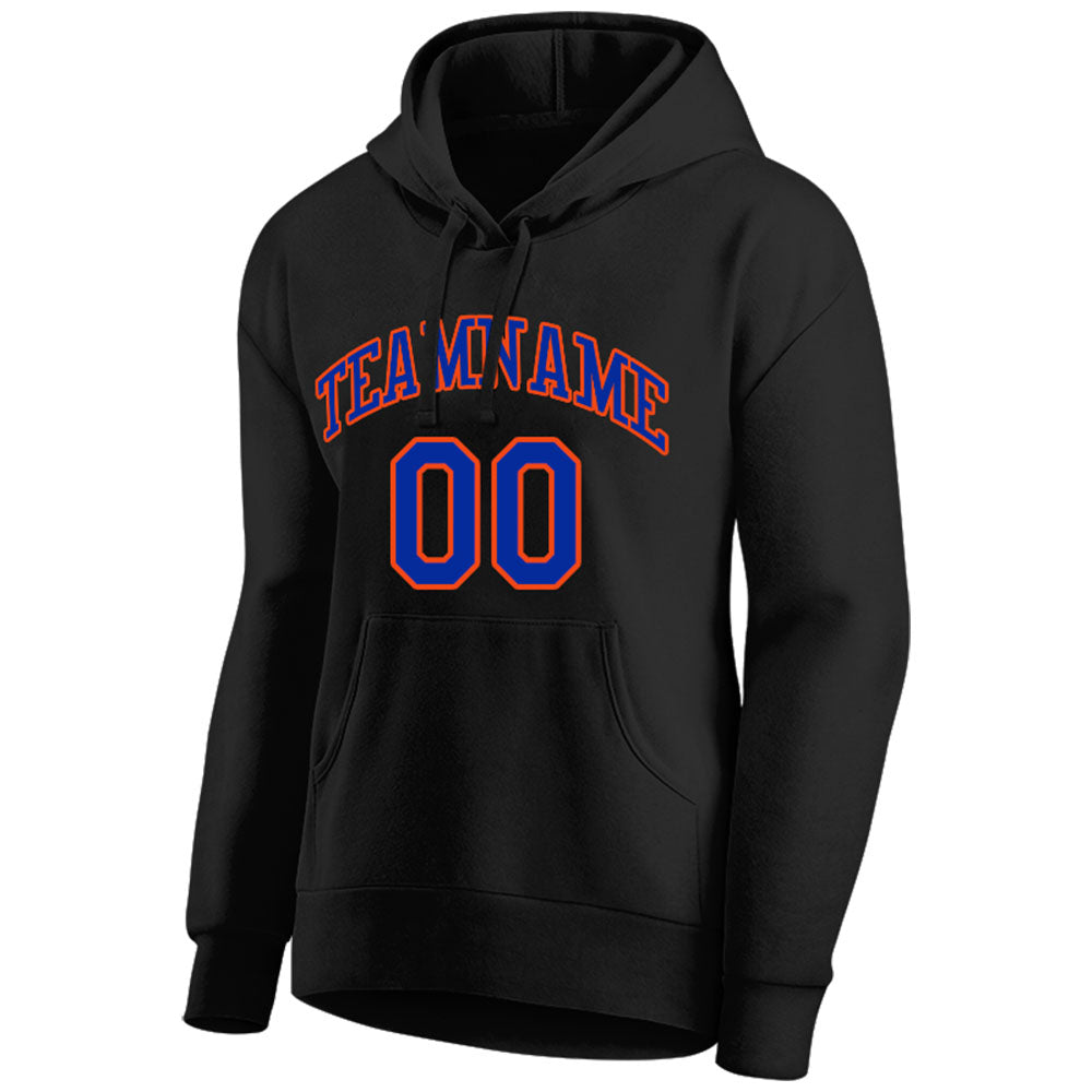 custom authentic pullover sweatshirt hoodie black-blue-orange