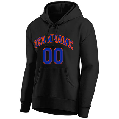 custom authentic pullover sweatshirt hoodie black-blue-orange