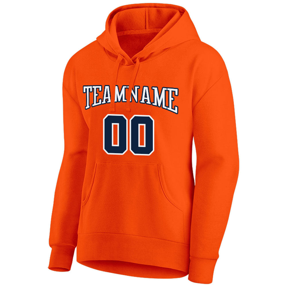 custom authentic pullover sweatshirt hoodie orange-navy-white