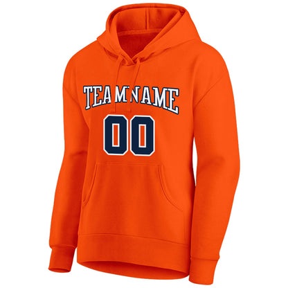 custom authentic pullover sweatshirt hoodie orange-navy-white