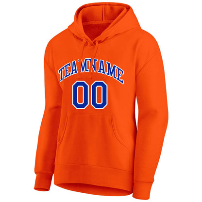 custom authentic pullover sweatshirt hoodie orange-blue-white