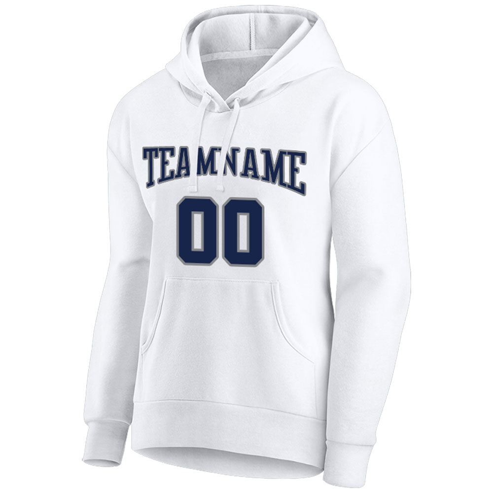 custom authentic pullover sweatshirt hoodie white-navy-gray