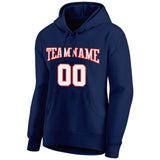 custom authentic pullover sweatshirt hoodie navy-white-orange