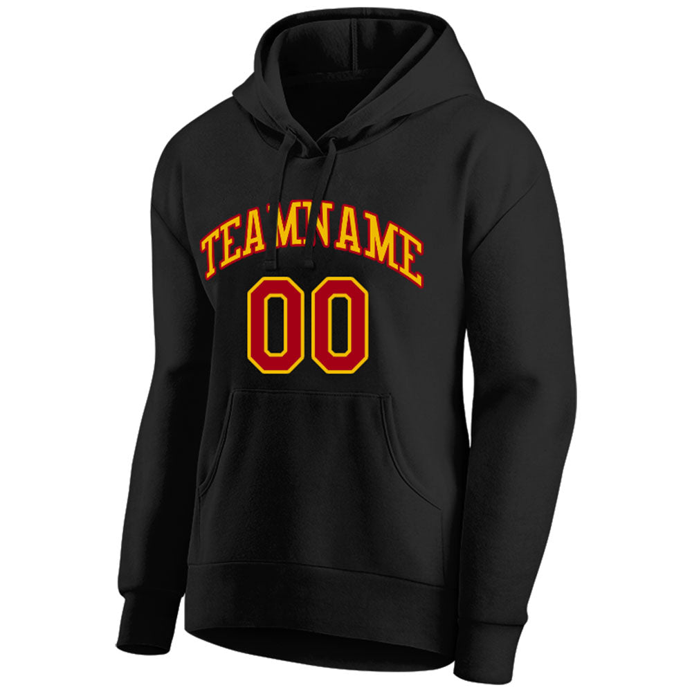 custom authentic pullover sweatshirt hoodie black-yellow-red