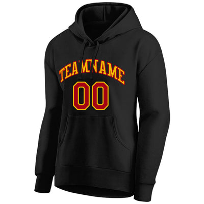 custom authentic pullover sweatshirt hoodie black-yellow-red
