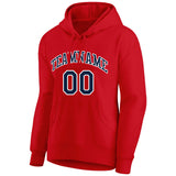 custom authentic pullover sweatshirt hoodie red-navy-white