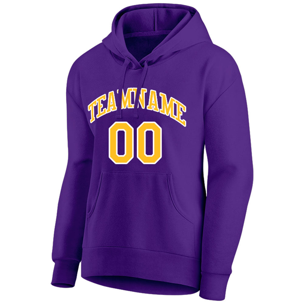 custom authentic pullover sweatshirt hoodie purple-yellow-white