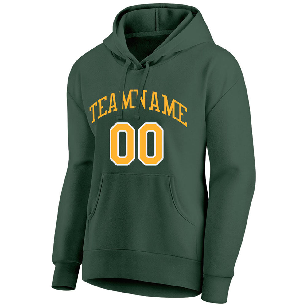 custom authentic pullover sweatshirt hoodie green-yellow-white