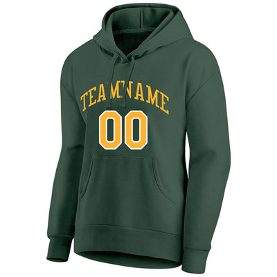 custom authentic pullover sweatshirt hoodie green-yellow-white