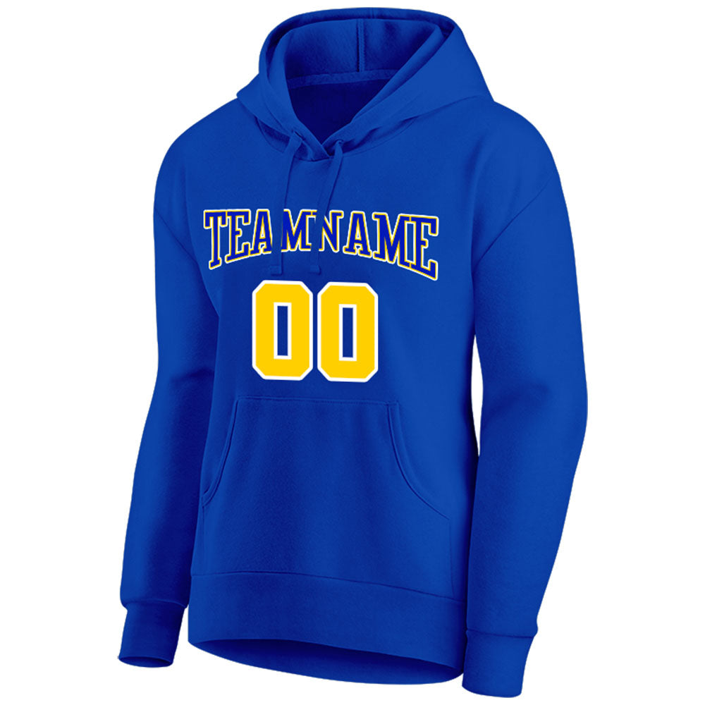 custom authentic pullover sweatshirt hoodie royal-yellow