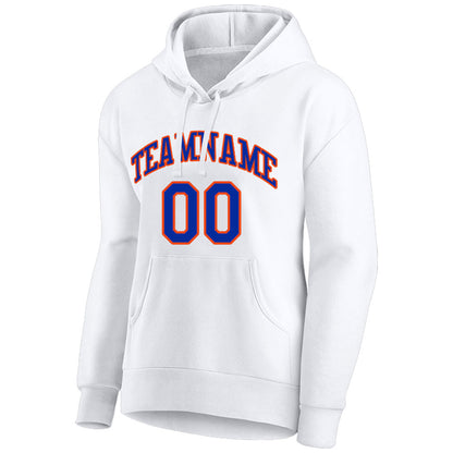 custom authentic pullover sweatshirt hoodie white-vlue-orange