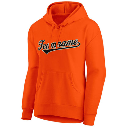 custom authentic pullover sweatshirt hoodie orange-black-white-gold