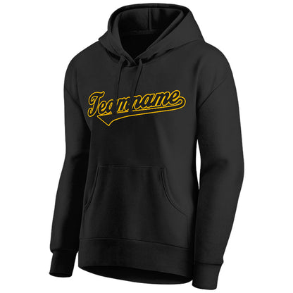 custom authentic pullover sweatshirt hoodie black-yellow