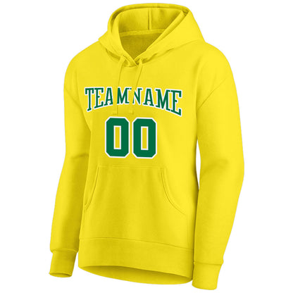 custom authentic pullover sweatshirt hoodie yellow-green-white