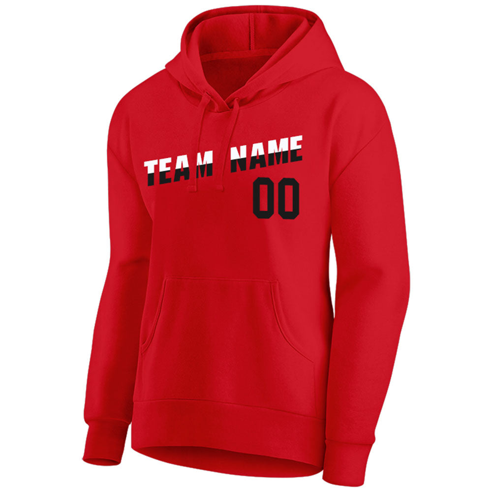 custom authentic pullover sweatshirt hoodie red-black-white