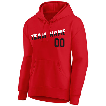 custom authentic pullover sweatshirt hoodie red-black-white