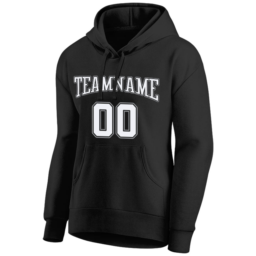 custom authentic pullover sweatshirt hoodie black-white-gray