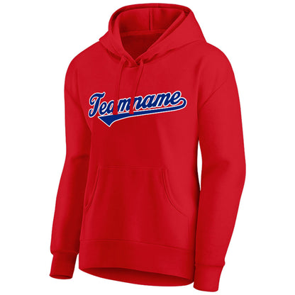 custom authentic pullover sweatshirt hoodie red-royal-white