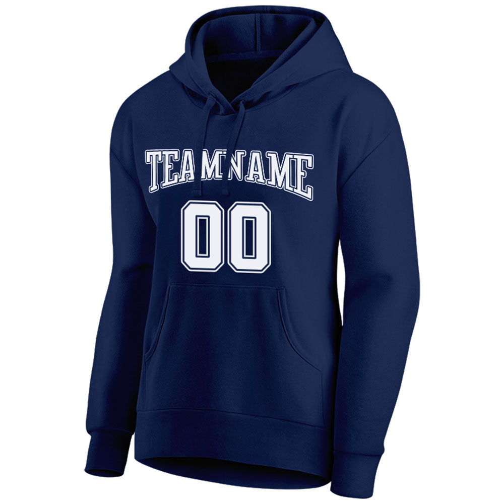 custom authentic pullover sweatshirt hoodie navy-white