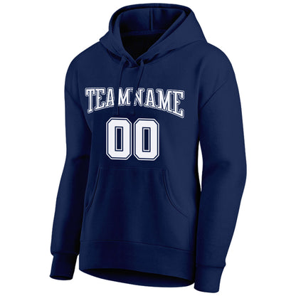 custom authentic pullover sweatshirt hoodie navy-white