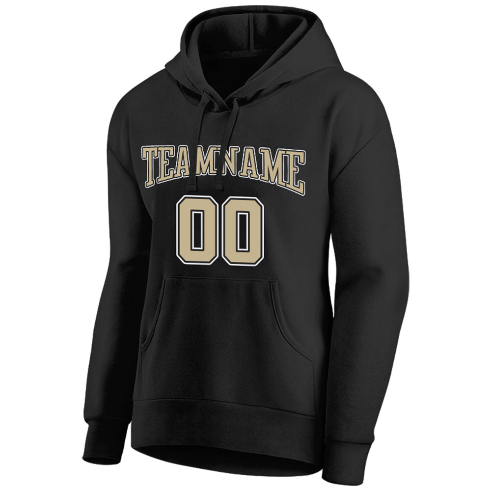 custom authentic pullover sweatshirt hoodie black-gold-white