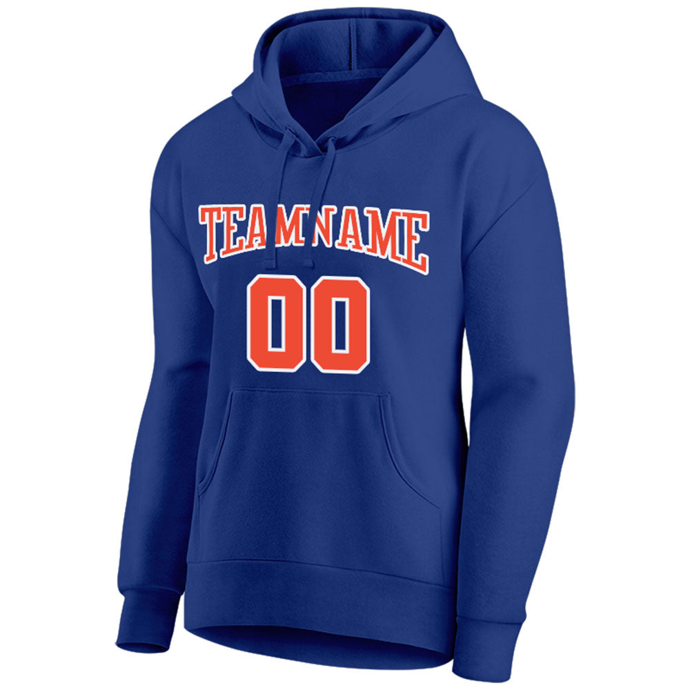 custom authentic pullover sweatshirt hoodie rayal-orange-white