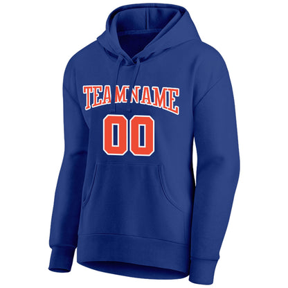 custom authentic pullover sweatshirt hoodie rayal-orange-white