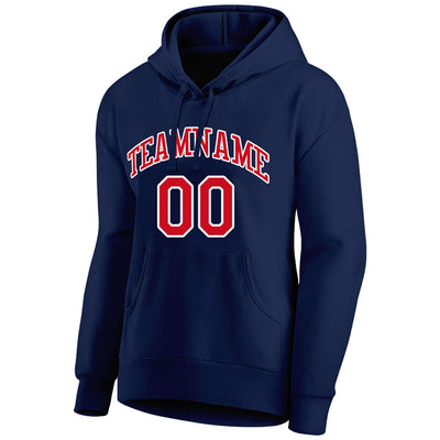 custom authentic pullover sweatshirt hoodie navy-red-white