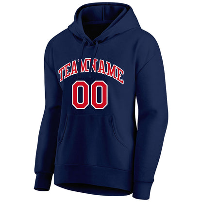 custom authentic pullover sweatshirt hoodie navy-red-white