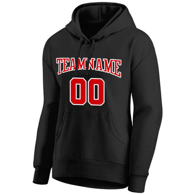custom authentic pullover sweatshirt hoodie black-red-white
