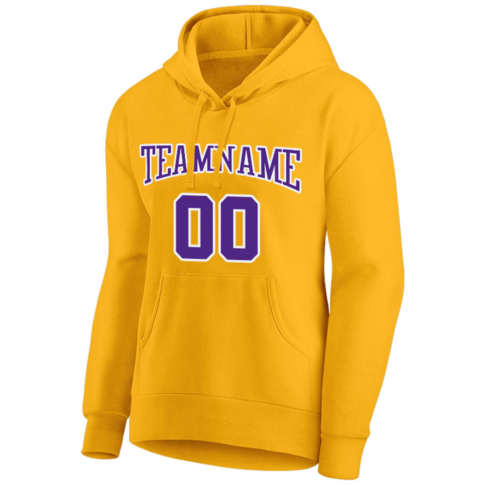 custom authentic pullover sweatshirt hoodie yellow-purple-white