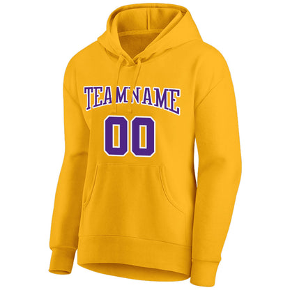 custom authentic pullover sweatshirt hoodie yellow-purple-white