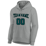 custom authentic pullover sweatshirt hoodie gray-green-black