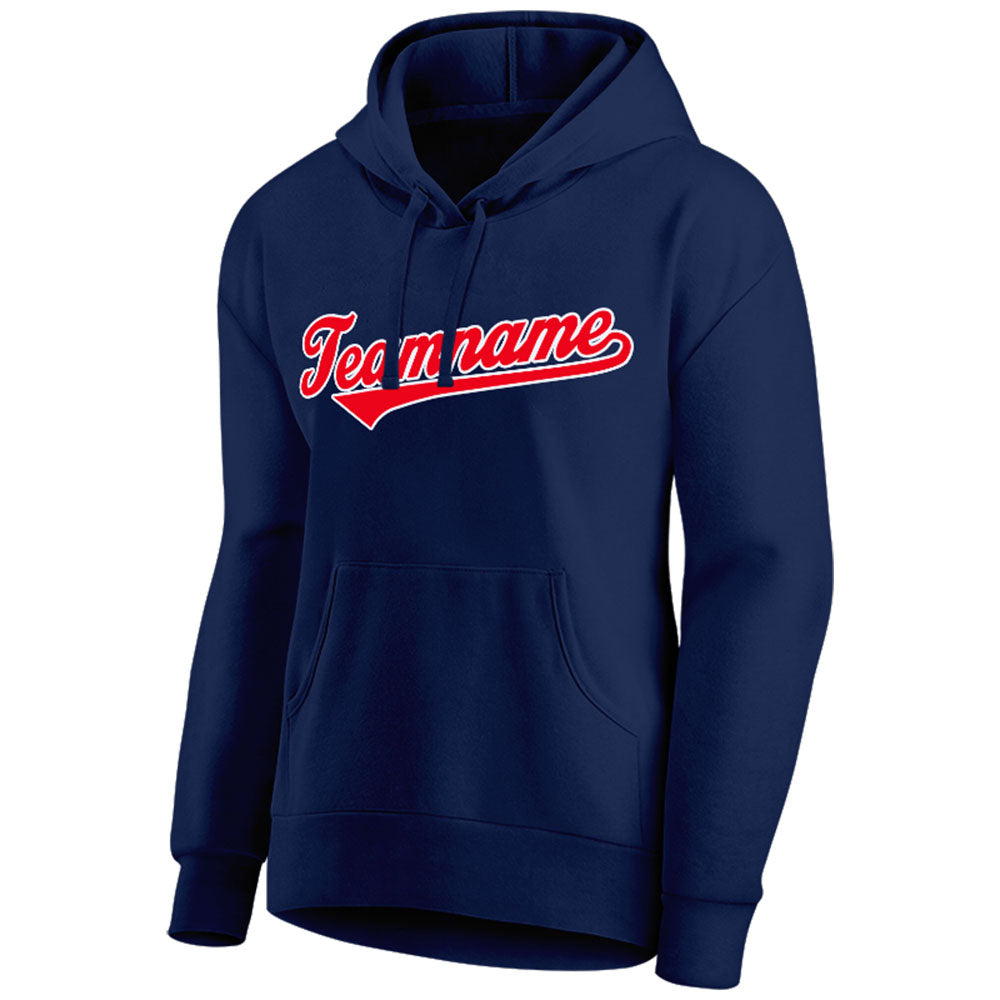 custom authentic pullover sweatshirt hoodie navy-red-white